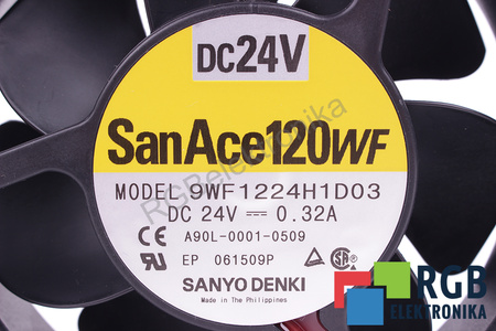 A90L-0001-0509 FANUC 9WF1224H1D03 119X119X38MM, 24V VENTILÁTOR