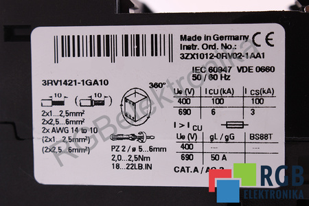 3RV1421-1GA10 SIEMENS SIRIUS ODPOJOVAČ