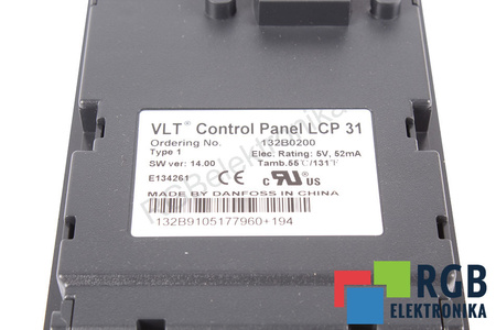 132B0200 DANFOSS VLT CONTROL PANEL LCP31 OVLÁDACÍ A ŘÍDICÍ PANEL