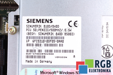 6FC5210-0DF05-0AA0 SIEMENS VERSION A SINUMERIK PCU 50