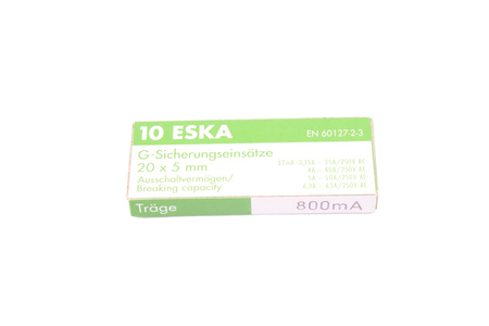 POMALÁ TAVNÁ POJISTKA 522.516 ESKA ZKT-0.8A 250V, 0.8A, 5X20MM, 10PCS