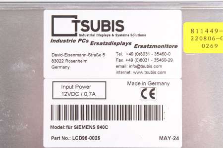 LCD95-0025 PRO SINUMERIK 840C LTM09C016K LCD MONITOR NÁHRADA