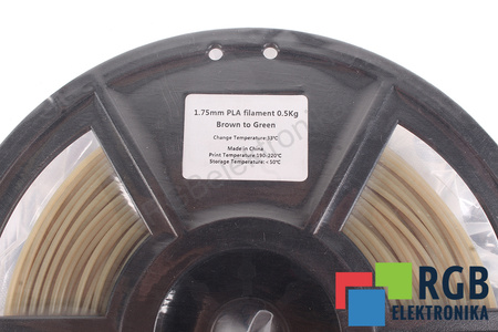 1,75MM PLA FILAMENT 0.5KG BROWN TO GREEN FLASHFORGE VNĚJŠÍ ROZMĚR CÍVKY 180MM, VNITŘNÍ ROZMĚR CÍVKY 50MM, ŠÍŘKA CÍVKY 45MM