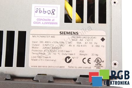 6SE6440-2AD32-2DA1 SIEMENS MICROMASTER 440
