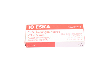 RYCHLÁ VÁLCOVÁ SKLENĚNÁ POJISTKA 520.623 ESKA ZKS-4A 250V, 4A, 5X20MM, 10PCS