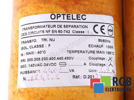 D.201.350.00F STAUBLI OPTELEC 200/208/230/400/4450/480V, 140-24V TRANSFORMÁTOR