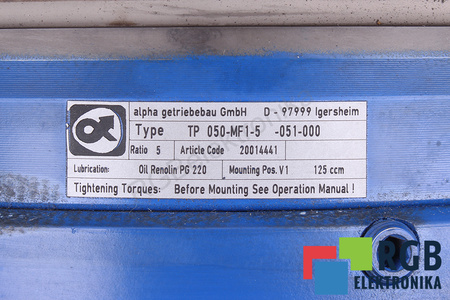 TP050-MF1-5-051-000 ALPHA GETRIEBEBAU I=5 PŘEVODOVKA
