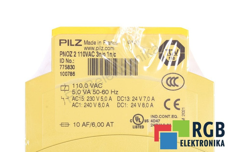 PNOZ 2 110VAC 3N/O 1N/C PILZ