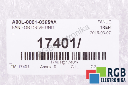 A90L-0001-0385#A FANUC 109P0424H6D19 40X40X20MM, 24V VENTILÁTOR