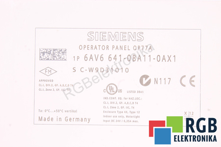 6AV6641-0BA11-0AX1 SIEMENS SIMATIC OP77A ZADNÍ KRYT