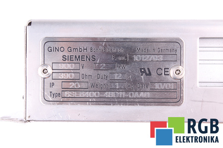 REZISTOR 6SE6400-4BD11-0AA0 SIEMENS 900V, 390OHM, 2KW