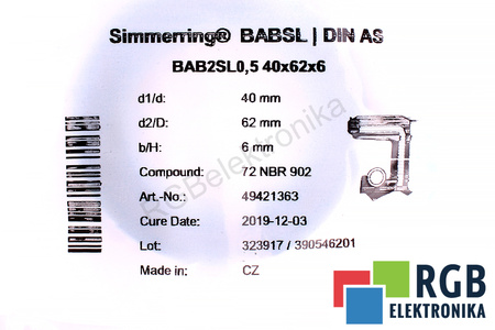 40X62X6 FREUDENBERG BAB2SL05 72NBR902 TĚSNĚNÍ