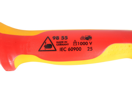 9855 KNIPEX 98 55 180X46X26MM 38MM NŮŽ NA ODIZOLOVÁNÍ S VODICÍ PATKOU