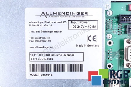 LCD10-0060 ALLMENDINGER LCD MONITOR