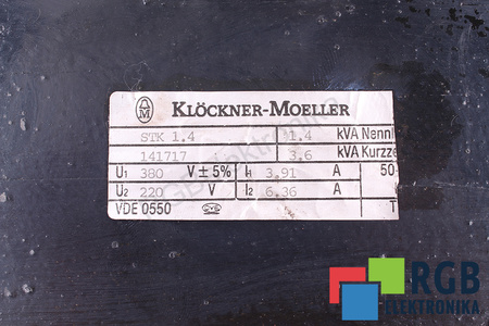 STK1.4 KLOCKNER MOELLER 1.4KVA 380V, 220V TRANSFORMÁTOR