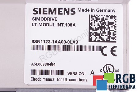 6SN1123-1AA00-0LA3 SIEMENS SIMODRIVE 611 LT MODUL INT.108A
