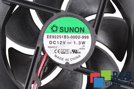 EE92251B3-000U-999 SUNON 92X92X25MM, 12V VENTILÁTOR