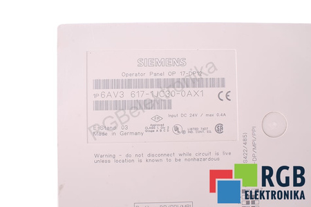6AV3617-1JC30-0AX1 SIEMENS OP17-DP12 SIMATIC