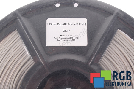 1,75MM ABS PRO FILAMENT 0.5KG SILVER FLASHFORGE VNĚJŠÍ ROZMĚR CÍVKY 180MM, VNITŘNÍ ROZMĚR CÍVKY 50MM, ŠÍŘKA CÍVKY 45MM