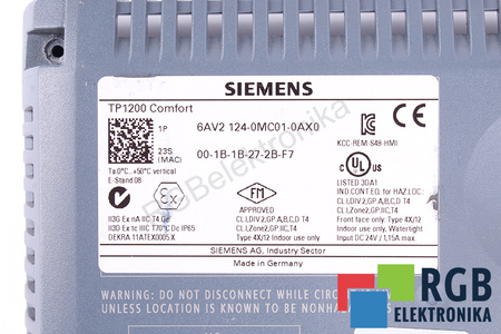6AV2124-0MC01-0AX0 SIEMENS ZADNÍ KRYT