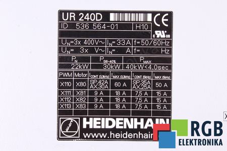 UR240D HEIDENHAIN ID.NR. 536564-01 KRYT