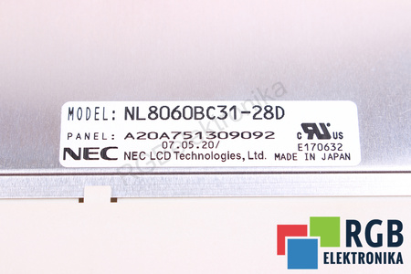 NL8060BC31-28D NEC 12.1" LCD DISPLEJ