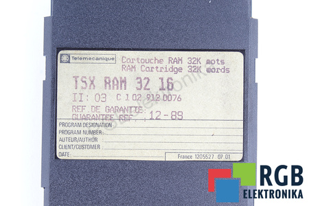 TSXRAM3216 TELEMECANIQUE CARTRIDGE 32K