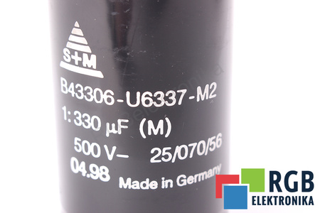 KONDENZÁTOR B43306-U6337-M2 S+M 25/070/56 330UF, 500VDC