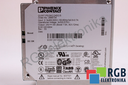 QUINT-PS/3AC/24DC/5 PHOENIX CONTACT REV.03