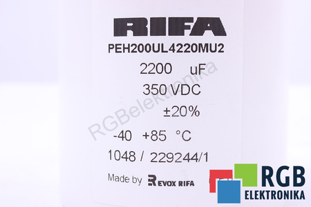 KONDENZÁTOR PEH200UL4220MU2 RIFA 2200UF, 350VDC