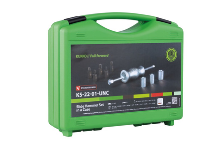 SADA POSUVNÝCH KLADIV V KUFRU SE ZÁVITOVÝMI ADAPTÉRY V RŮZNÝCH VELIKOSTECH KS-22-01 KUKKO