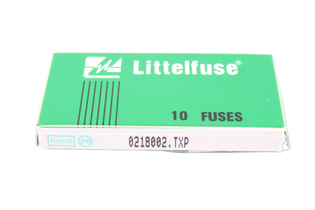 POMALÁ VÁLCOVÁ SKLENĚNÁ POJISTKA 0218002.TXP LITTELFUSE 250V, 2A, 5X20MM, 10PCS