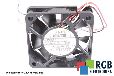06015KA-24N-AL NMB TECHNOLOGIES NÁHRADA A90L-0001-0506#105 2406KL-05W-B59 60X60X15MM, 24V, 0.13A VENTILÁTOR