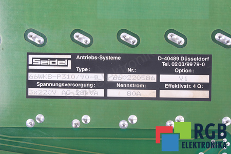 66WKS-P310/90-B SEIDEL 28KVA 220VAC 80A