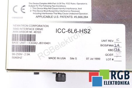 ICC-6L6-HS2 NEMATRON BASE UNIT IC63A2-JB3104A0