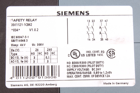 3SK1121-1CB42 SIEMENS SIRIUS BEZPEČNOSTNÍ RELÉ
