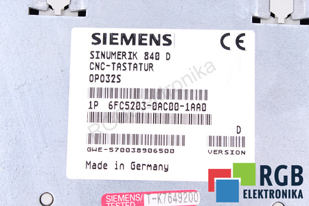 6FC5203-0AC00-1AA0 SIEMENS VERSION D SINUMERIK OP032S KLÁVESNICE