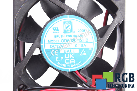 OD6020-12HB ORION 60X60X20MM, 12V, 0.18A VENTILÁTOR