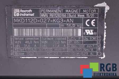 MKD112D-027-KG3-AN REXROTH INDRAMAT R911283166