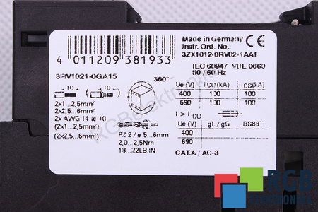3RV1021-0GA15 SIEMENS SIRIUS MOTOROVÝ SPÍNAČ