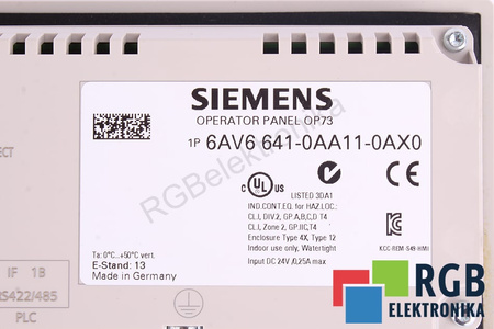 6AV6641-0AA11-0AX0 SIEMENS SIMATIC OPERATOR PANEL OP73