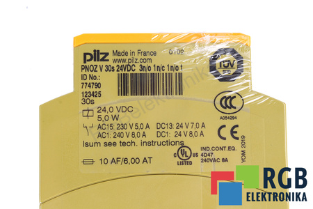 PNOZ V 30S 24VDC 3N/O 1N/C 1N/O T PILZ 774790 BEZPEČNOSTNÍ RELÉ