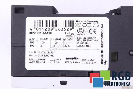 3RV1011-1AA10 SIEMENS SIRIUS MOTOROVÝ SPÍNAČ