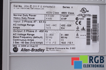 20AC011F0AYNANC0 ALLEN BRADLEY KRYT