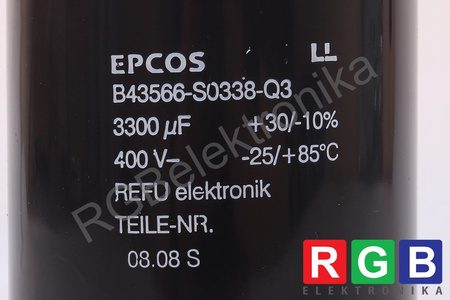 KONDENZÁTOR B43566-S0338SQ3 EPCOS 3300UF, 400V