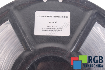 1,75MM PETG FILAMENT 0.5KG NATURAL FLASHFORGE VNĚJŠÍ ROZMĚR CÍVKY 180MM, VNITŘNÍ ROZMĚR CÍVKY 50MM, ŠÍŘKA CÍVKY 45MM