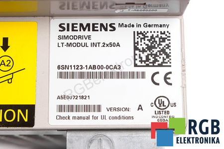 6SN1123-1AB00-0CA3 SIEMENS VERSION A SIMODRIVE LT-MODUL INT.2X50A