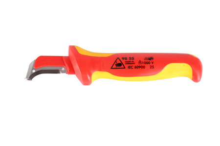 9855 KNIPEX 98 55 180X46X26MM 38MM NŮŽ NA ODIZOLOVÁNÍ S VODICÍ PATKOU