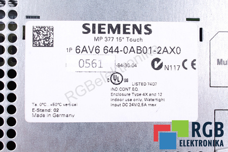 6AV6644-0AB01-2AX0 SIEMENS MP377 15"