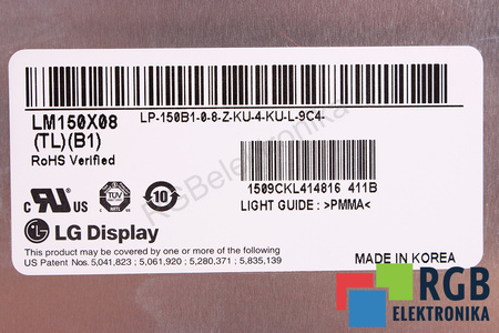 LM150X08 LG TL B1 6091L-0579A 15" XGA TFT LCD DISPLEJ